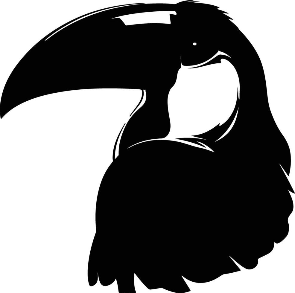 angelic Black silhouette of keel-billed toucan head vector