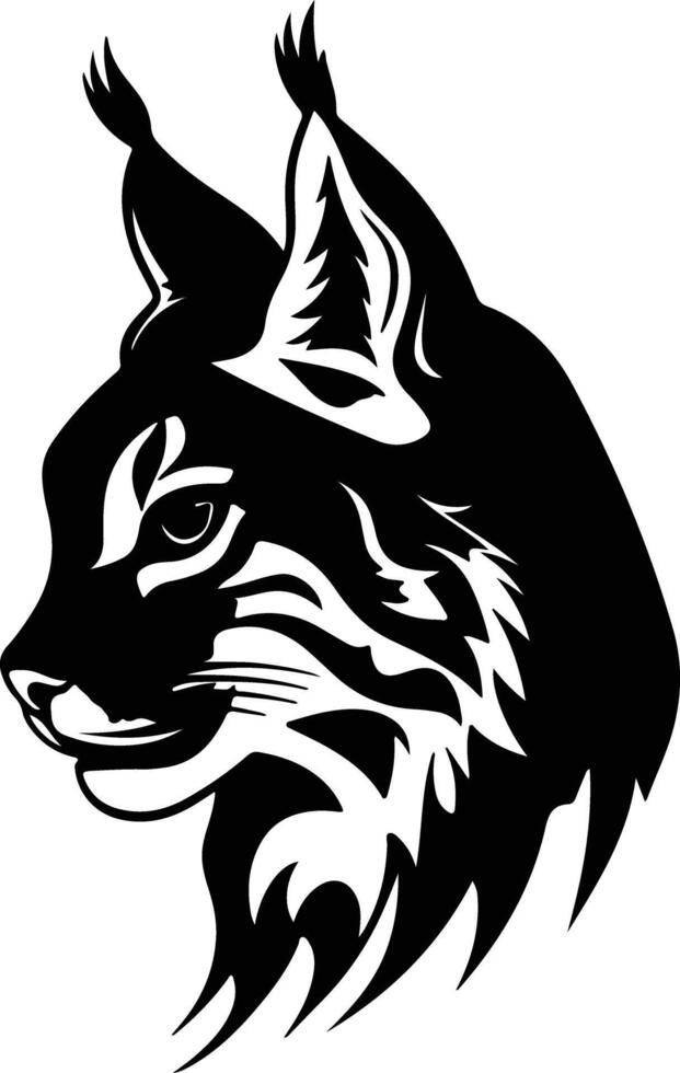 radiant Black silhouette of lynx head vector