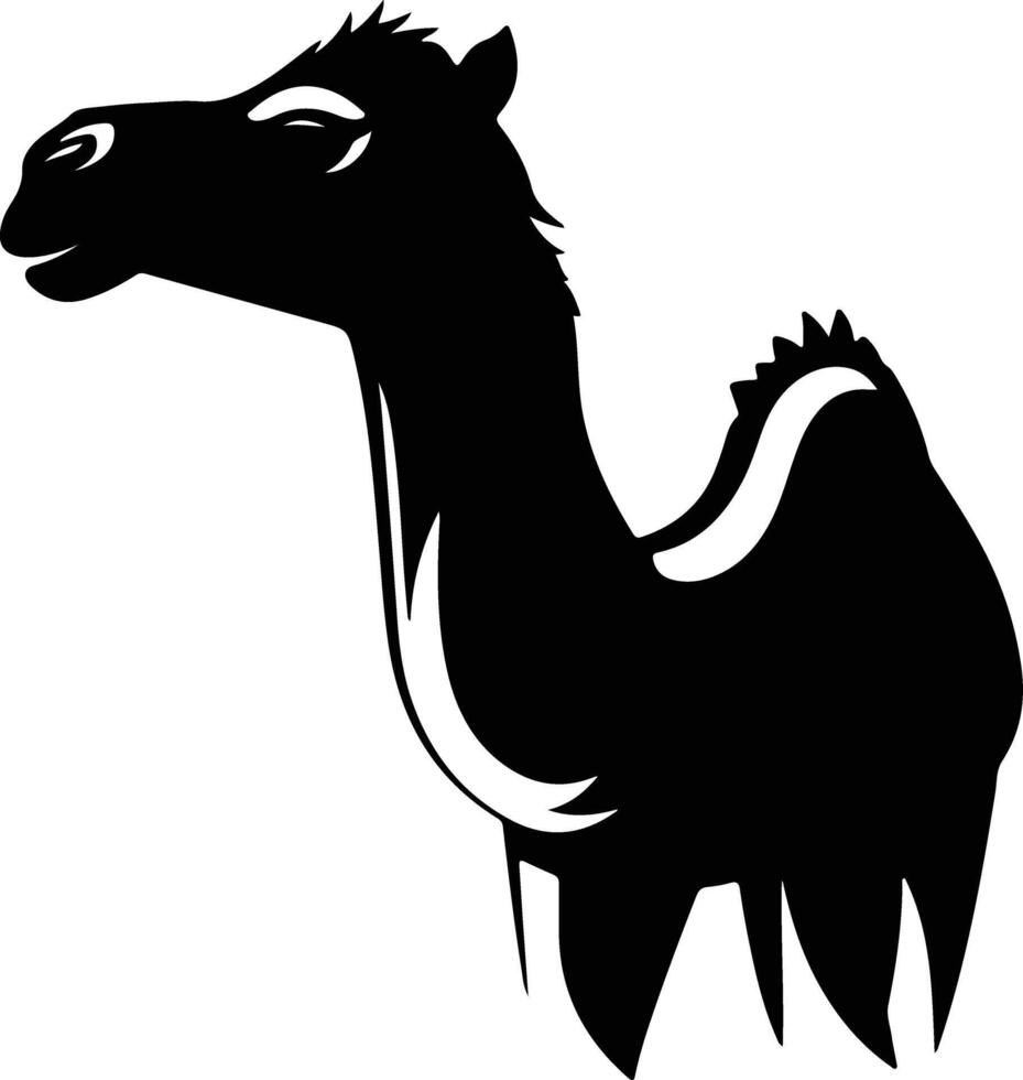 radiant Black silhouette of dromedary head vector