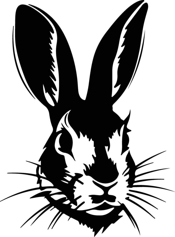 precious Black silhouette of rabbit head vector