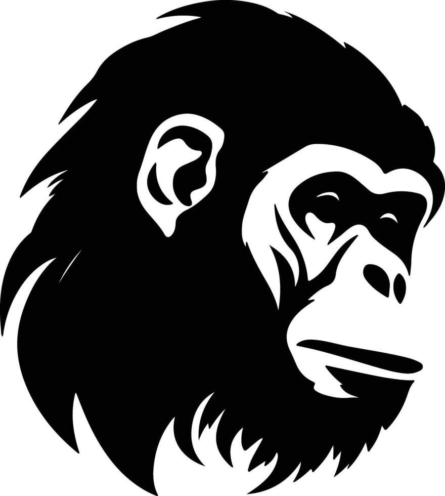 endearing Black silhouette of macaque head vector