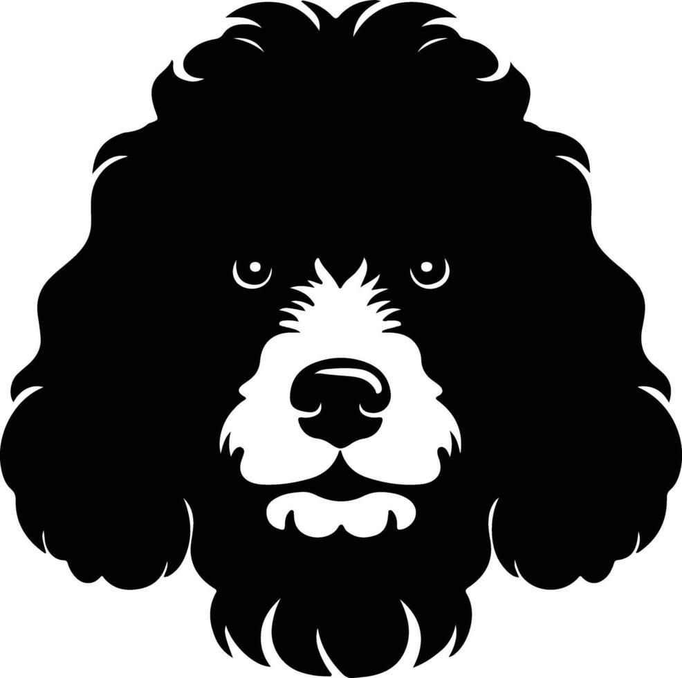 lovely Black silhouette of poodle head vector