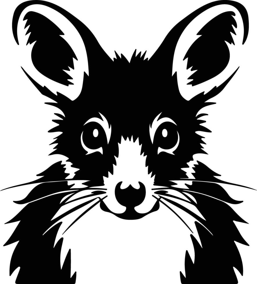 Black silhouette of marsupial head vector