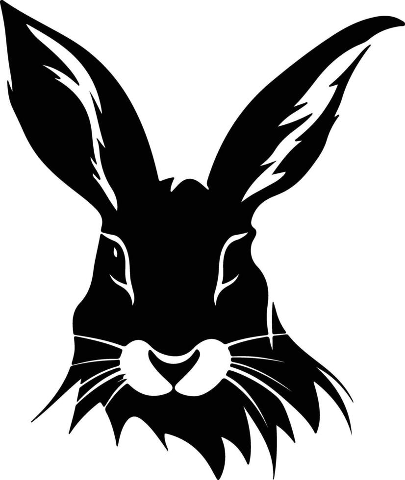 radiant Black silhouette of lagomorph head vector