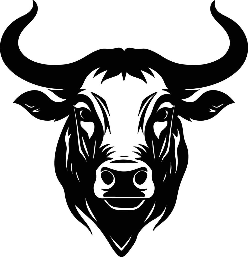 Black silhouette of ox head vector