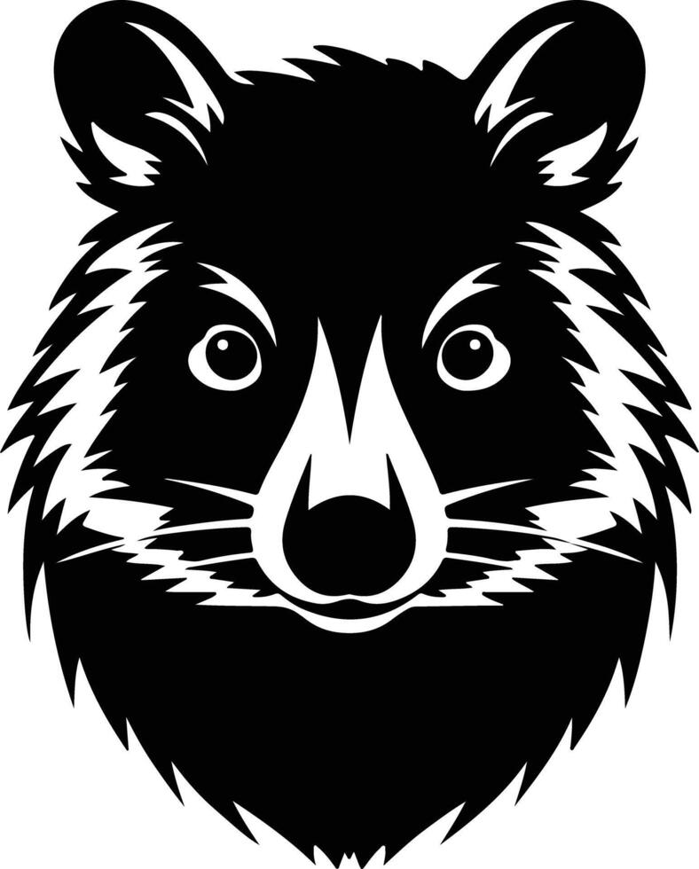 Black silhouette of quokka head vector