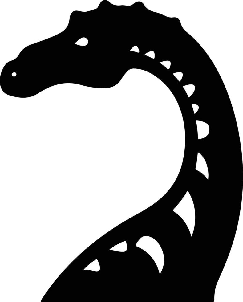 sweet Black silhouette of Diplodocus head vector