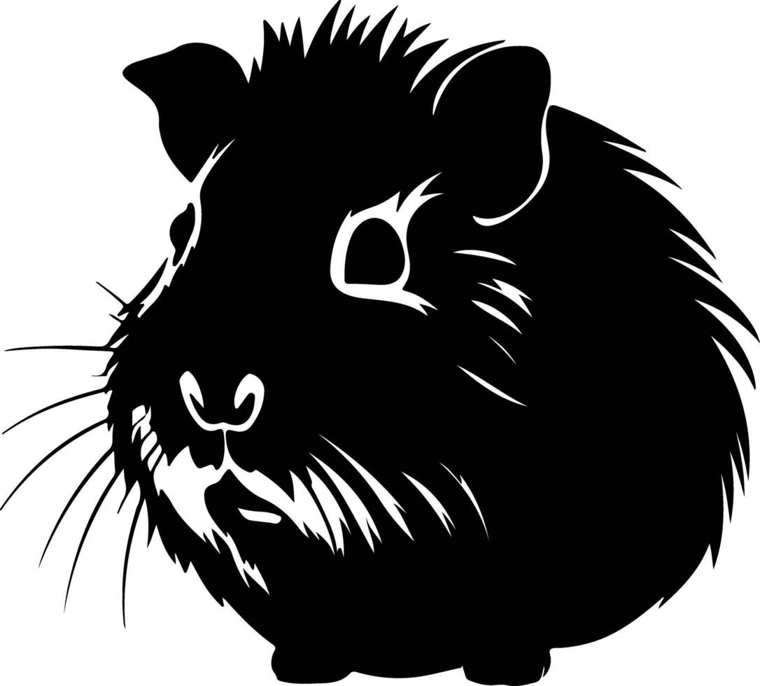 lovely Black silhouette of cavy head vector