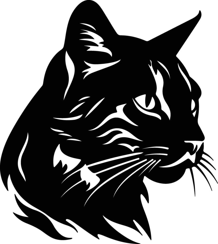 charming Black silhouette of catamount head vector