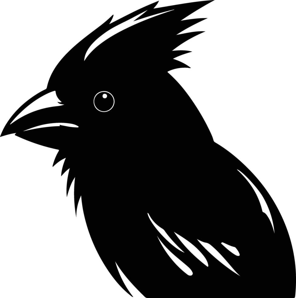 cuddly Black silhouette of cardinal head vector
