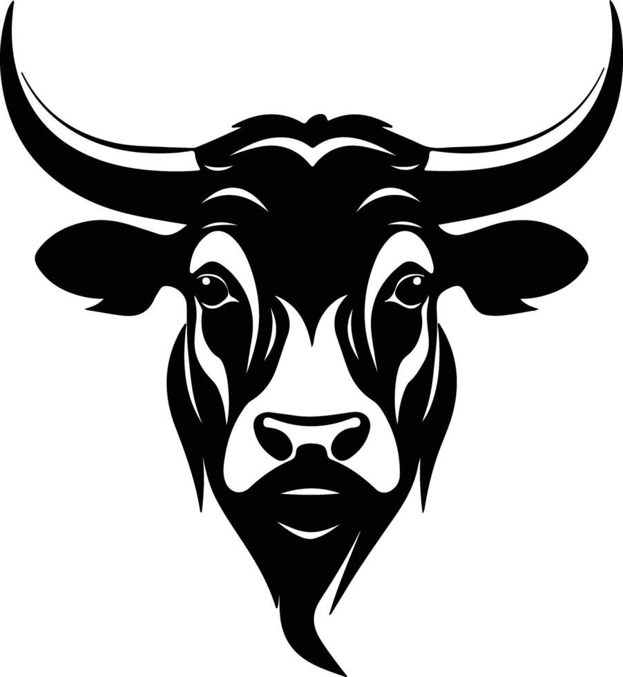 graceful Black silhouette of bull head vector