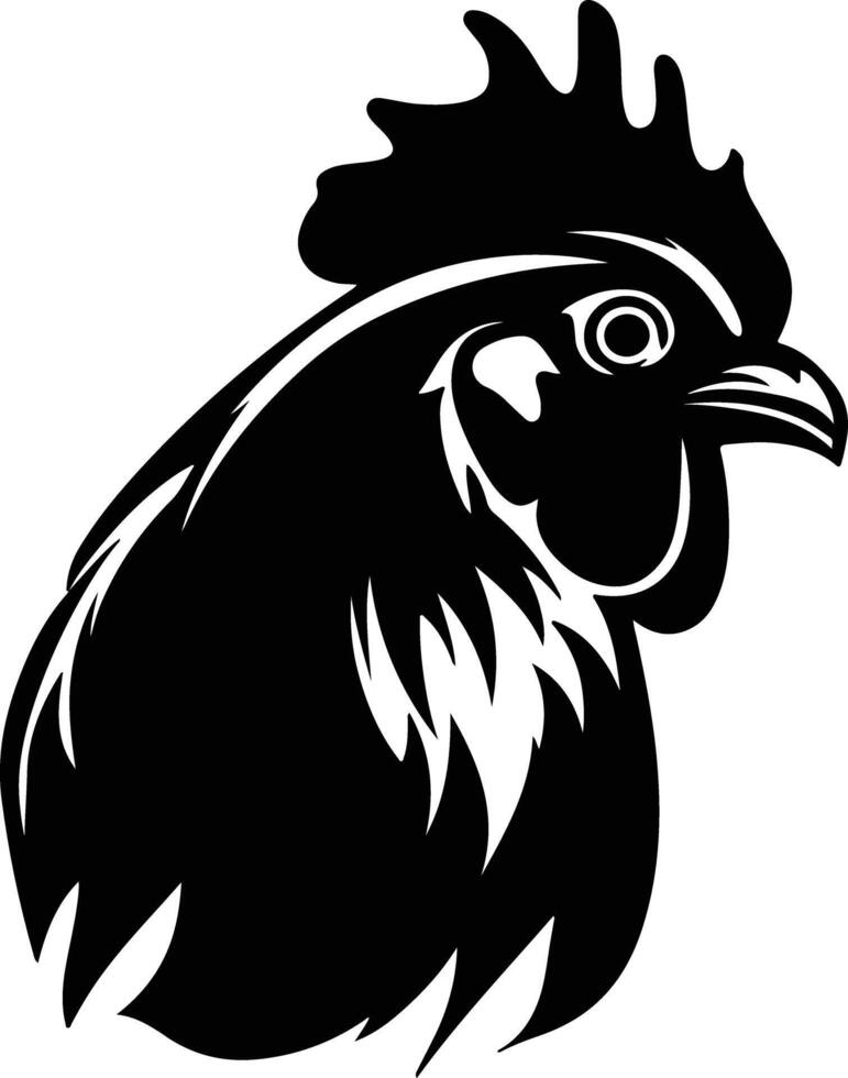 lovely Black silhouette of chicken head vector
