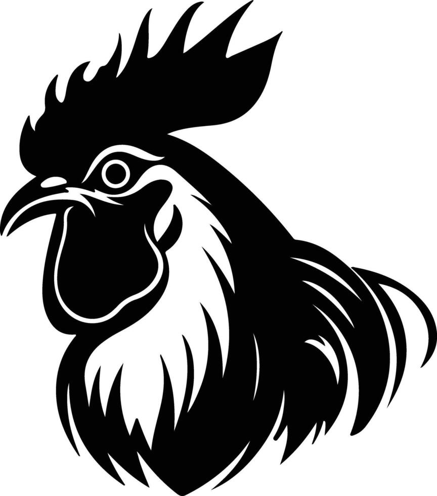 cuddly Black silhouette of chicken head vector