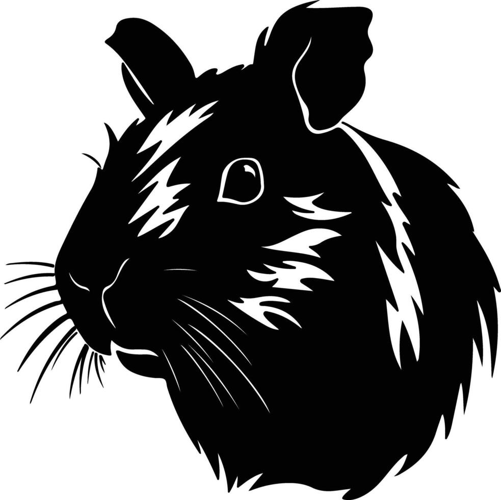 sweet Black silhouette of cavy head vector