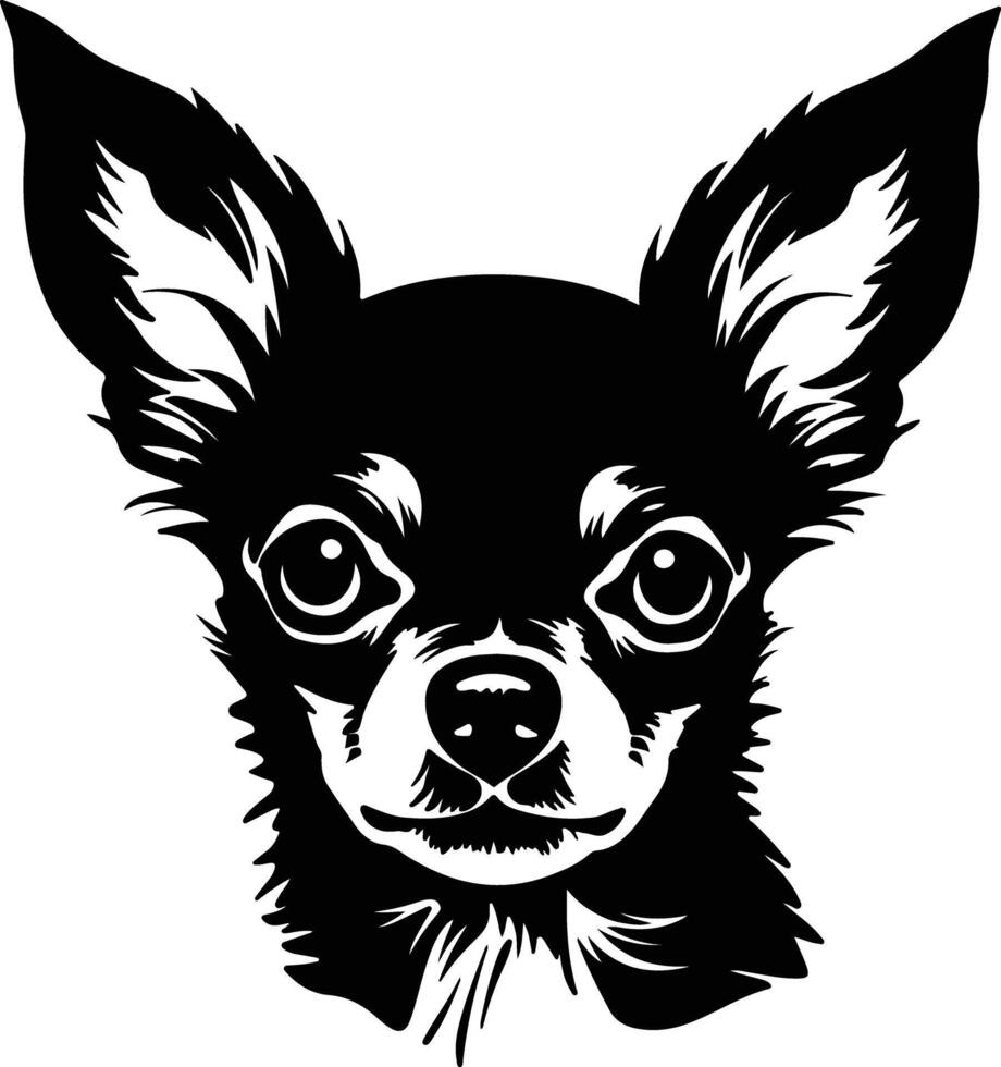 precious Black silhouette of chihuahua head vector