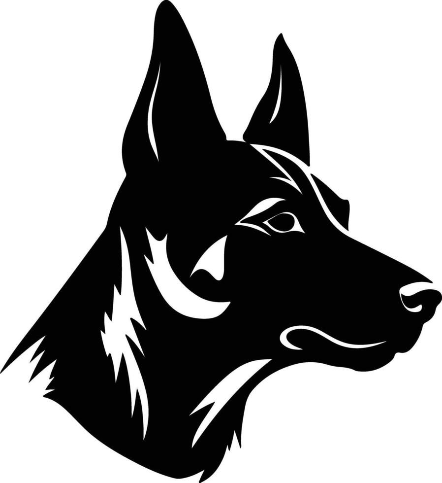 charming Black silhouette of companion dog head vector