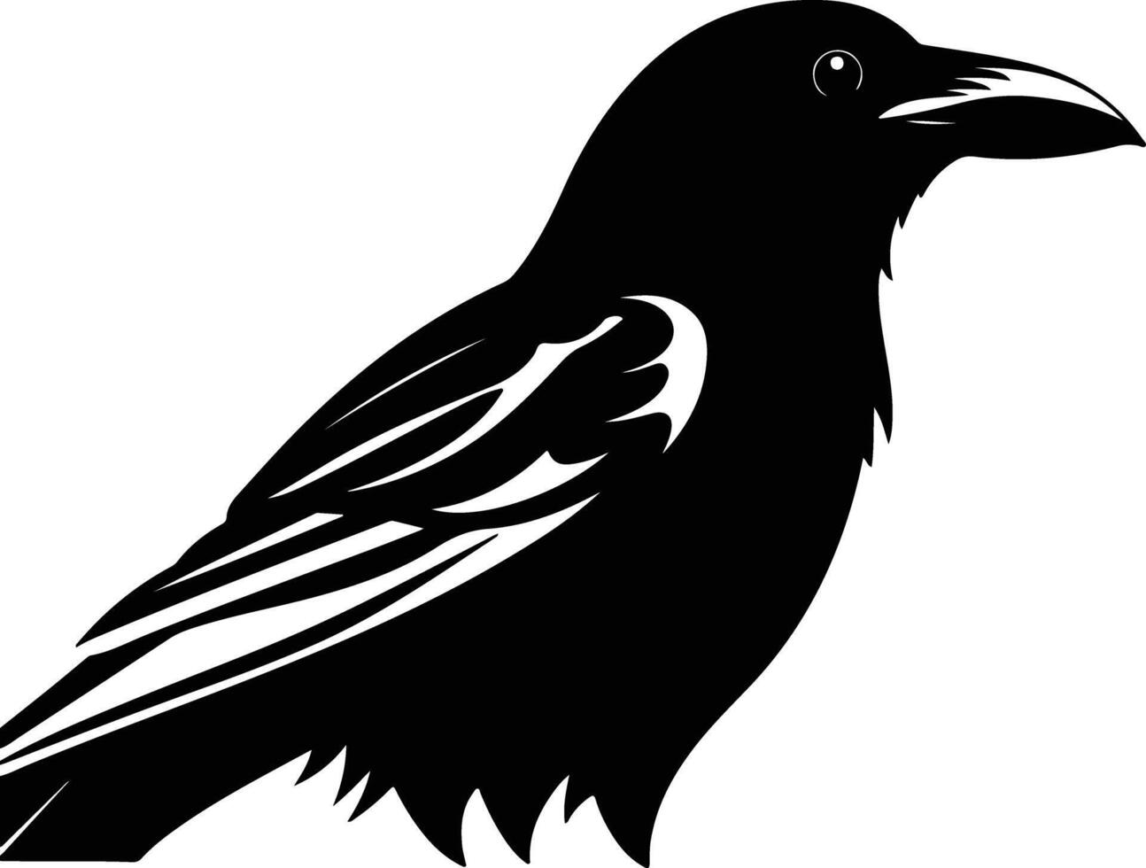 charming Black silhouette of crow head vector