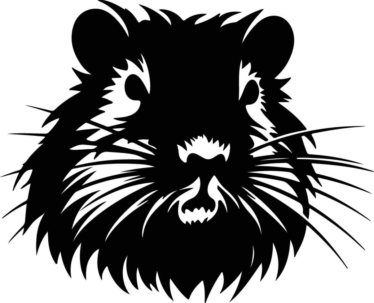 lovely Black silhouette of coypu head vector