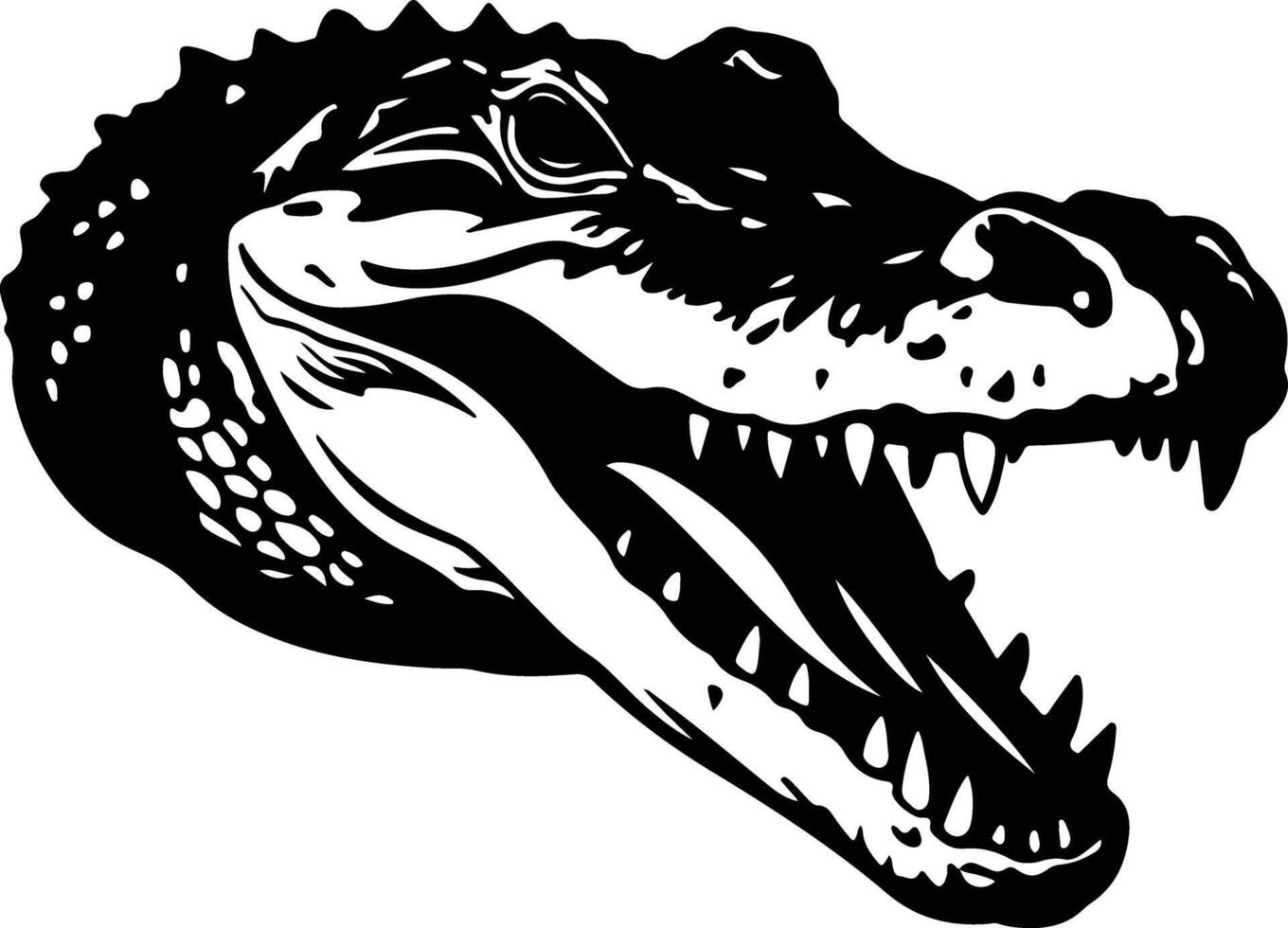 cuddly Black silhouette of crocodile head vector