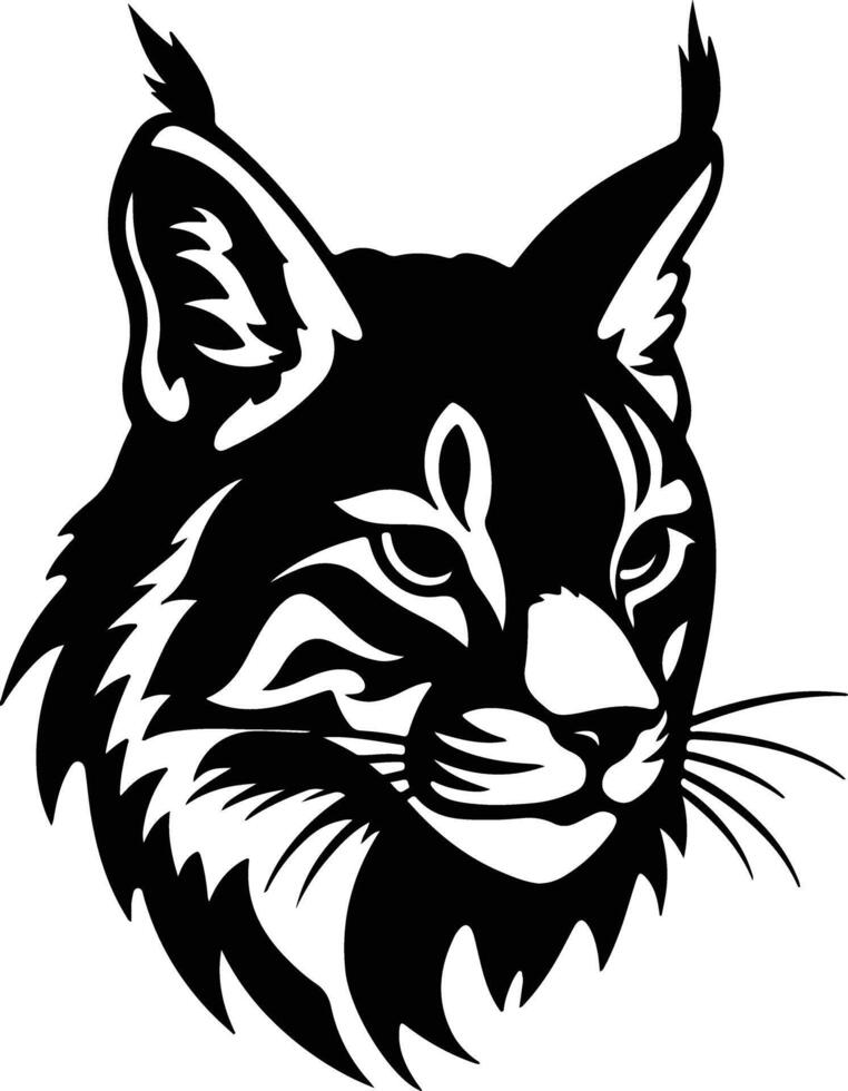 heavenly Black silhouette of bobcat head vector
