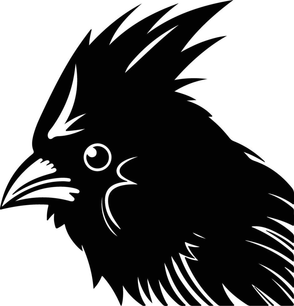 captivating Black silhouette of cardinal head vector
