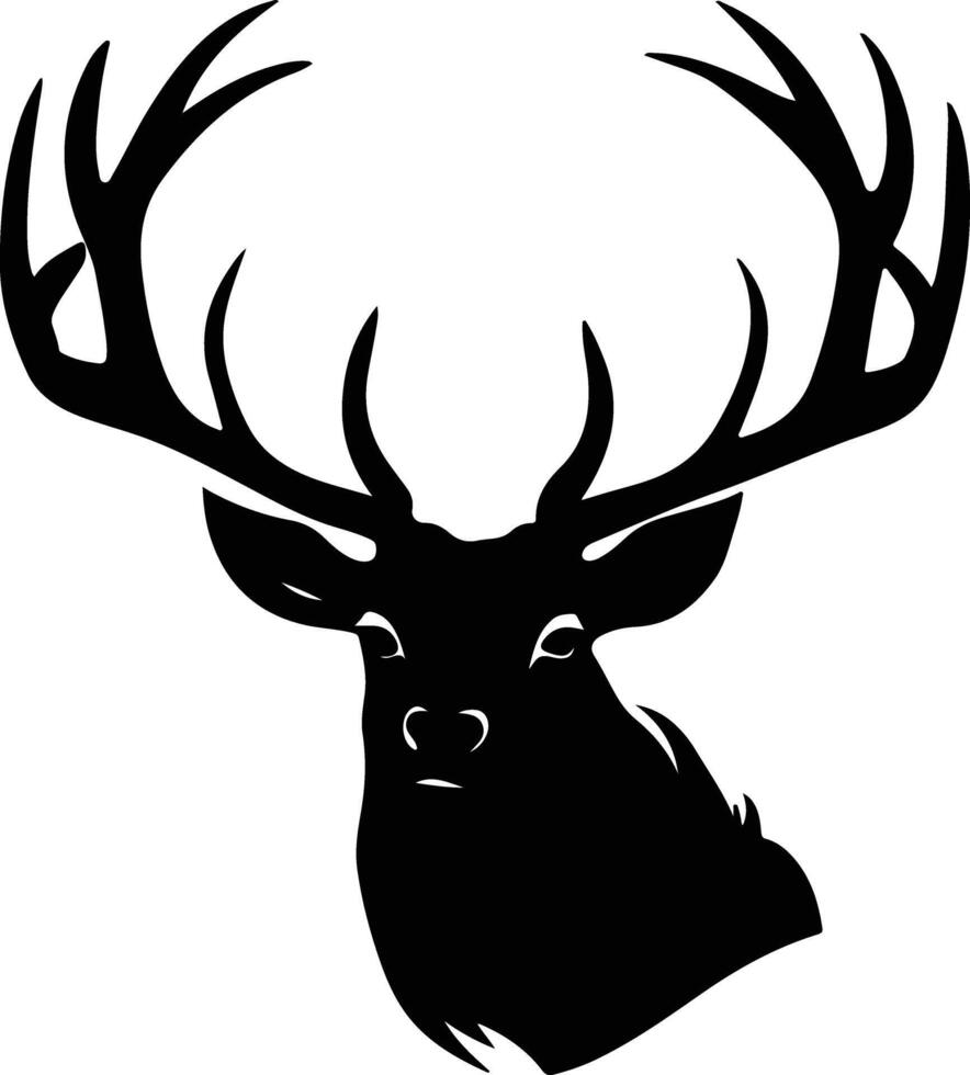 cuddly Black silhouette of caribou head vector