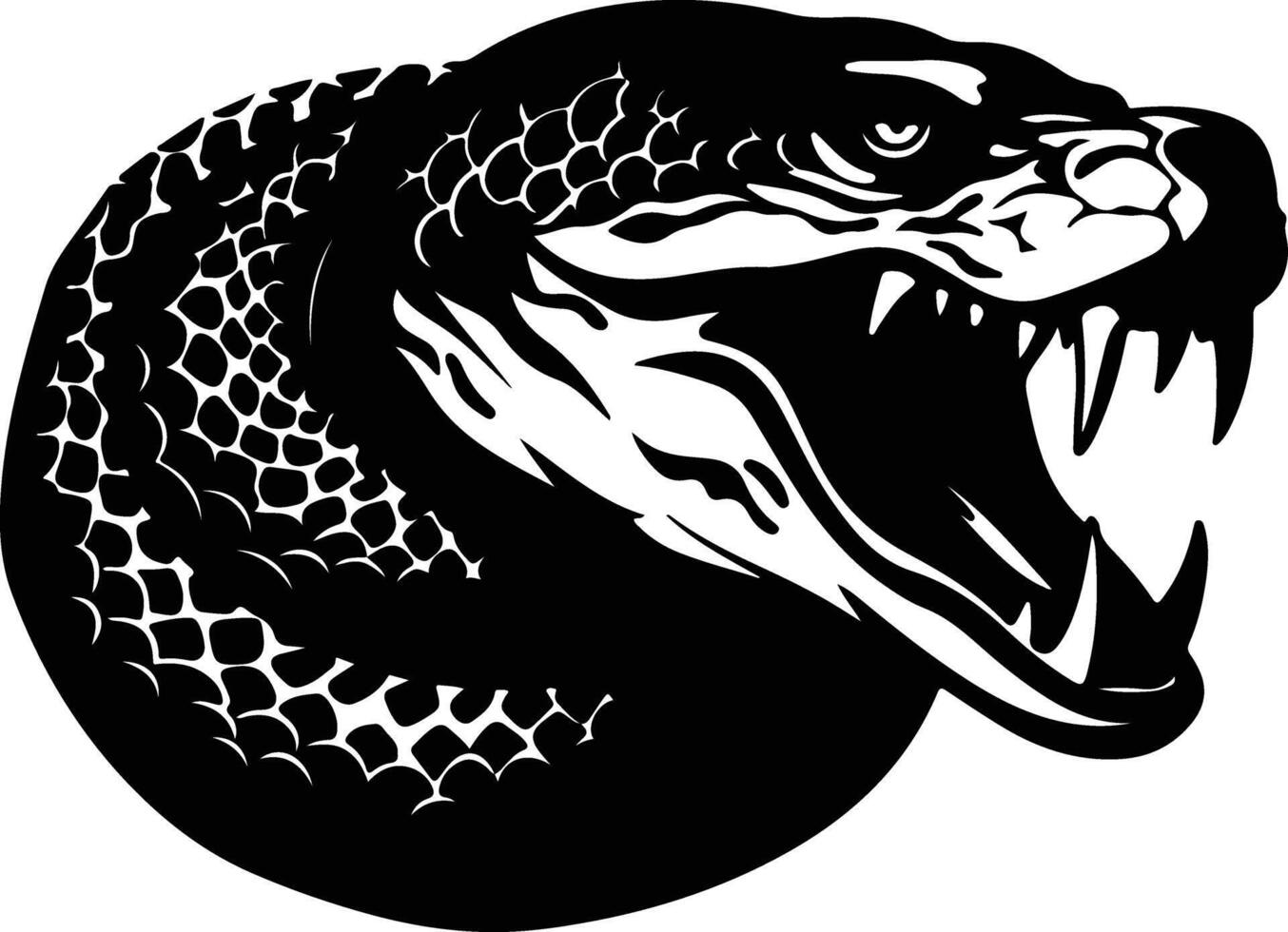 sweet Black silhouette of bull snake head vector