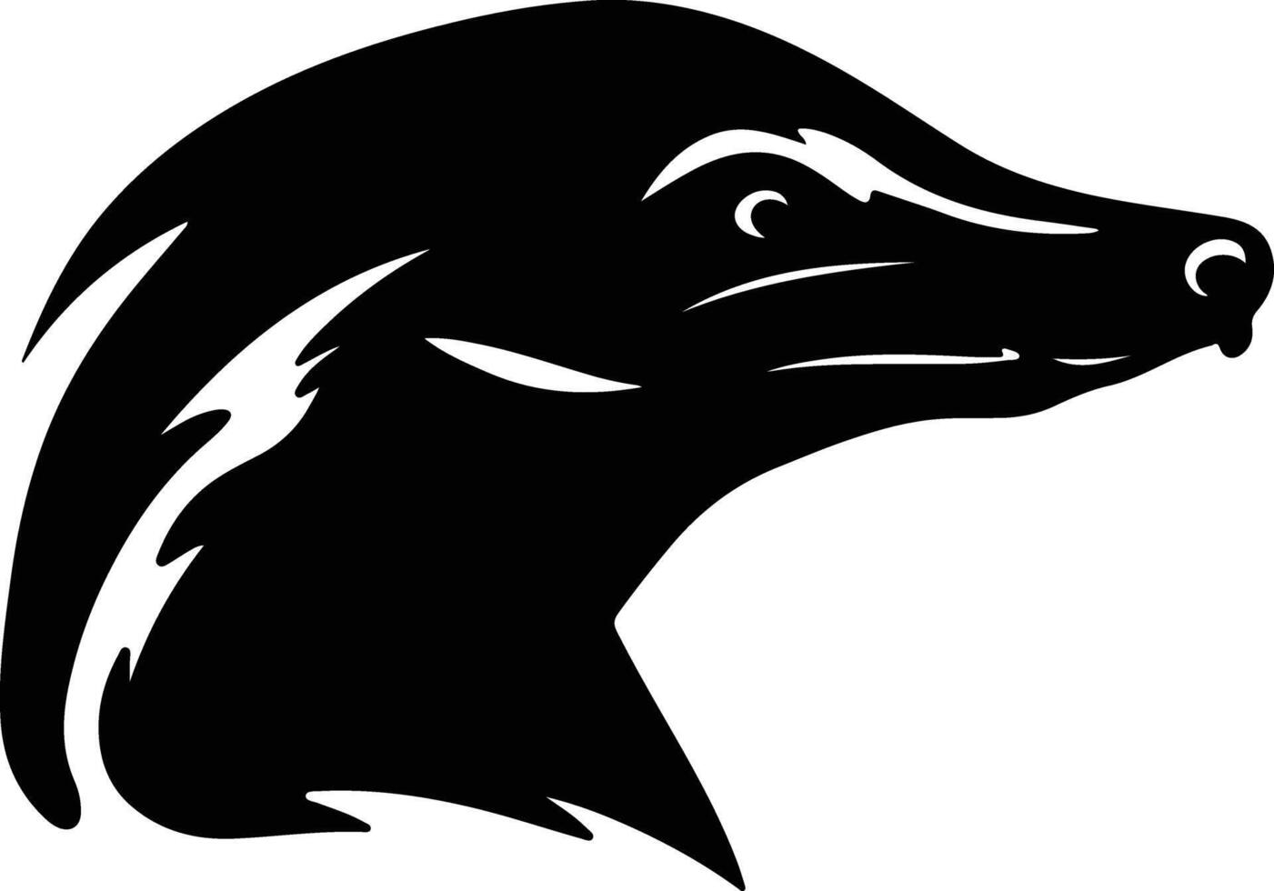 precious Black silhouette of duck-billed platypus head vector