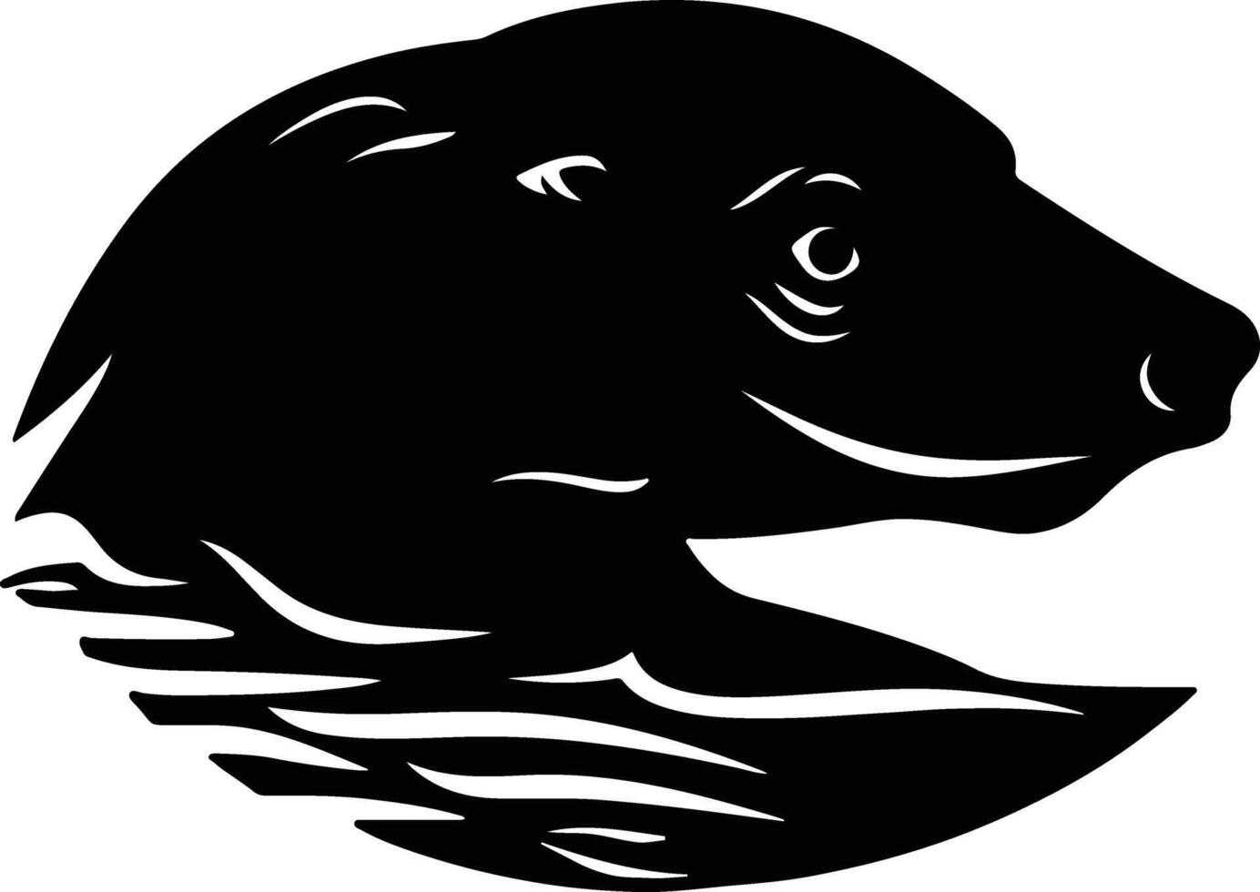 enchanting Black silhouette of duck-billed platypus head vector
