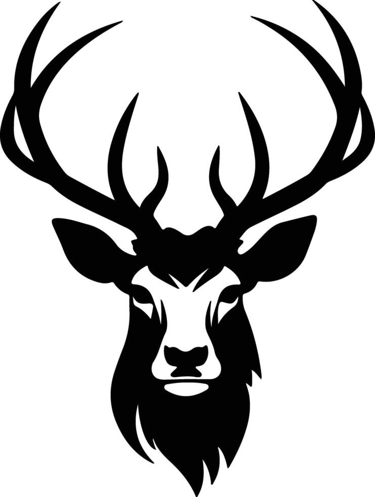 endearing Black silhouette of caribou head vector