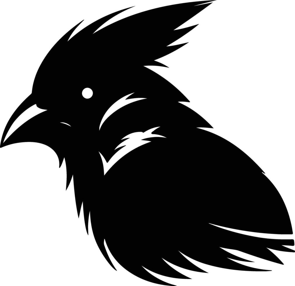 graceful Black silhouette of cardinal head vector