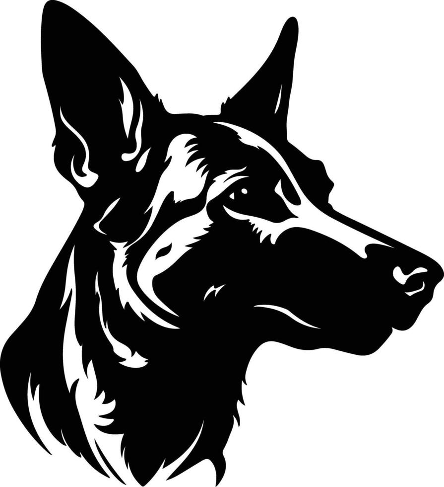 precious Black silhouette of Cape hunting dog head vector