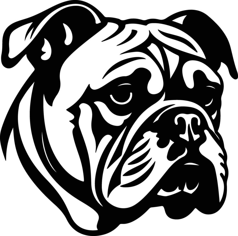 Black silhouette of bulldog head vector