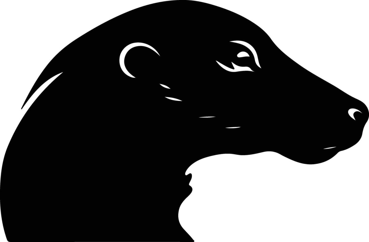 cuddly Black silhouette of duck-billed platypus head vector