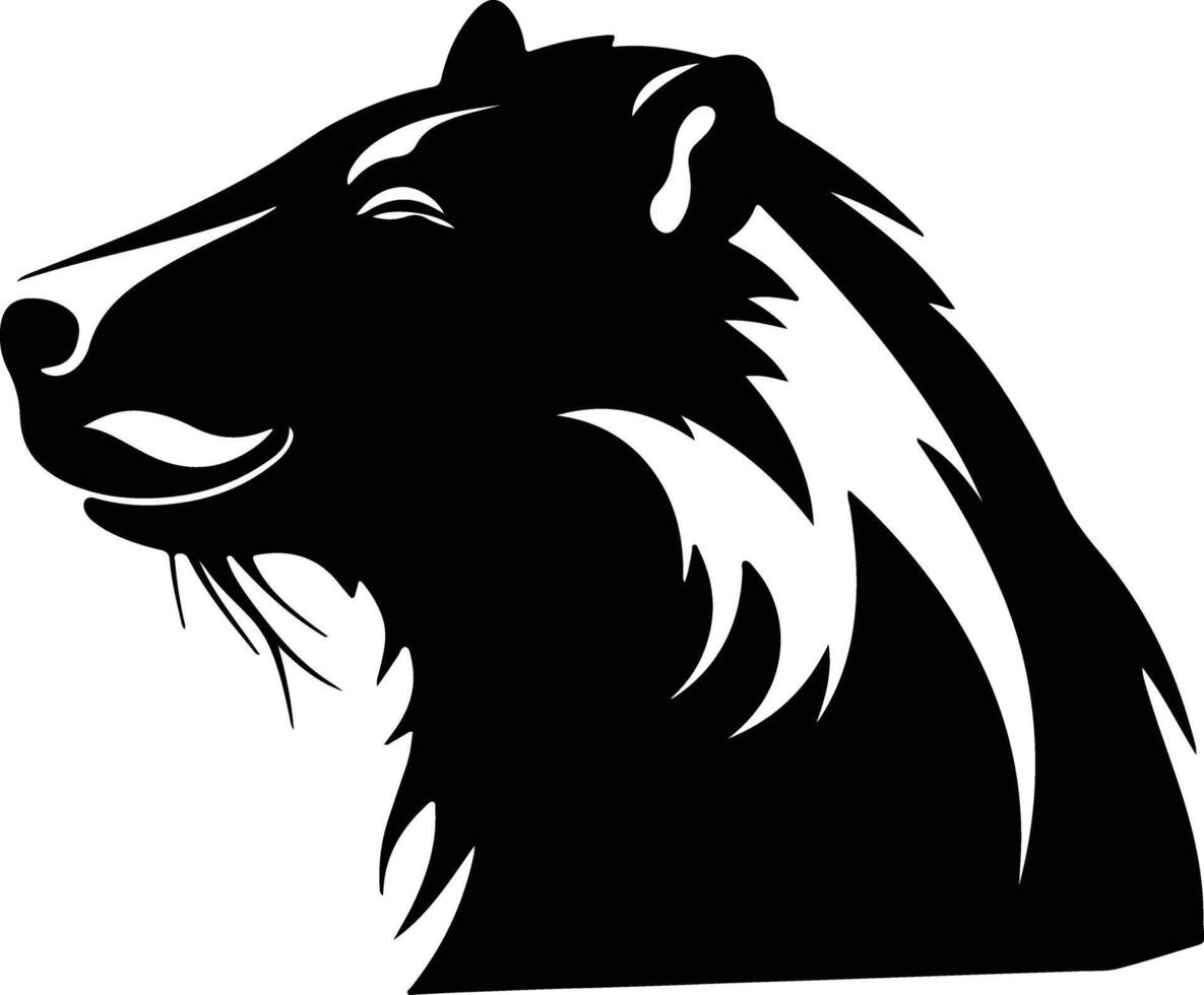 sweet Black silhouette of capybera head vector