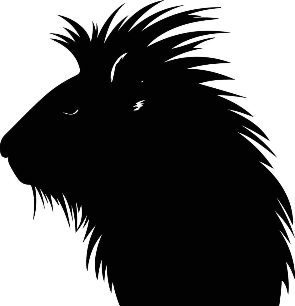 lovely Black silhouette of capybera head vector