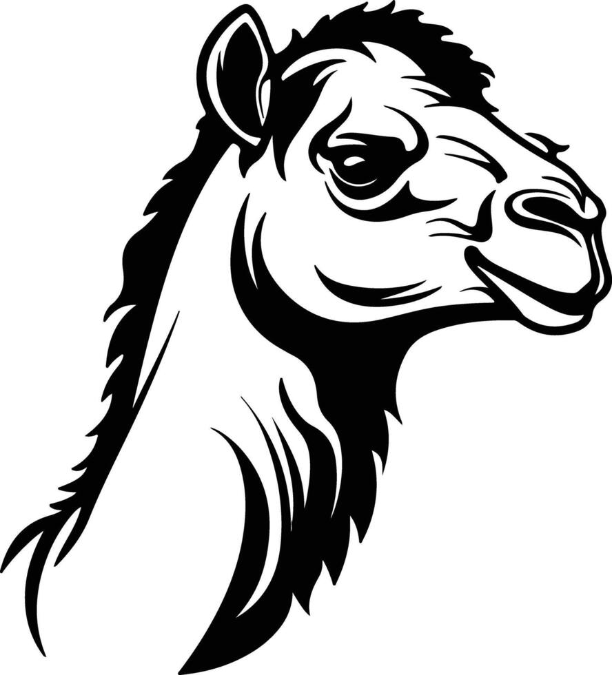 Black silhouette of camel head vector