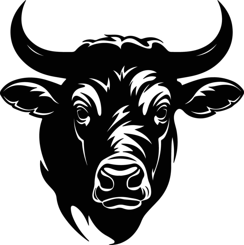 angelic Black silhouette of bull head vector