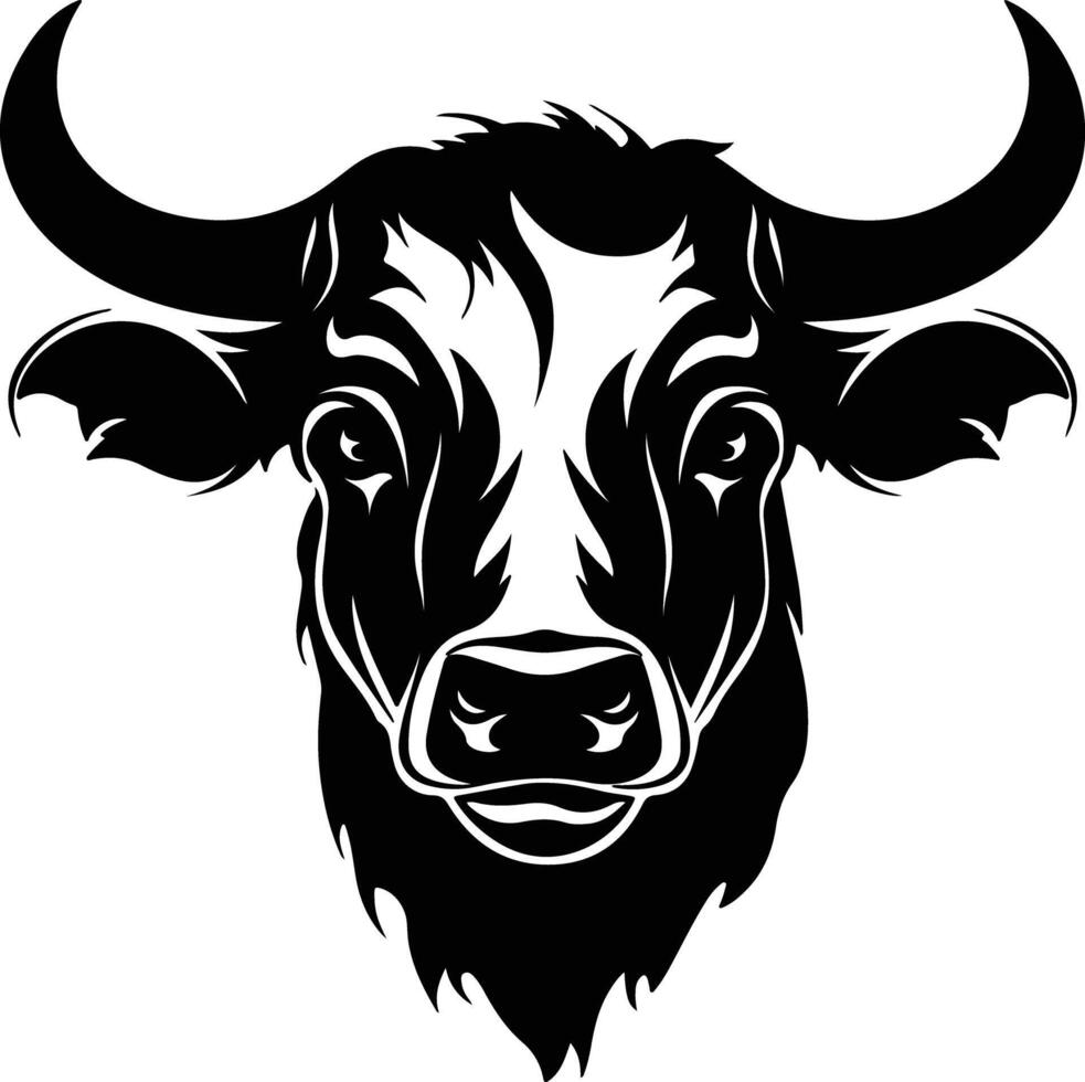 lovely Black silhouette of bull head vector
