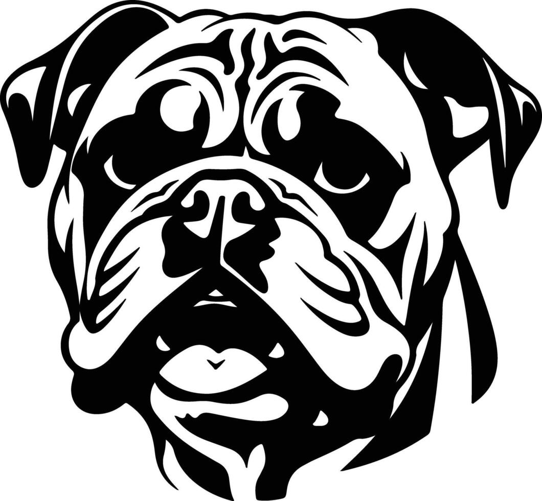 graceful Black silhouette of bulldog head vector