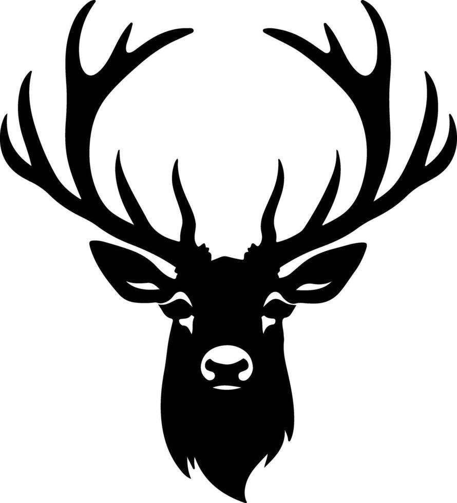 adorable Black silhouette of caribou head vector
