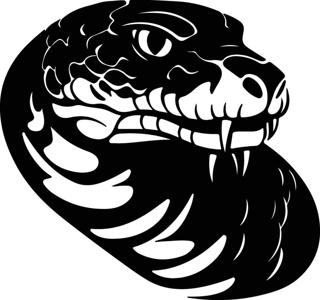 lovely Black silhouette of bull snake head vector