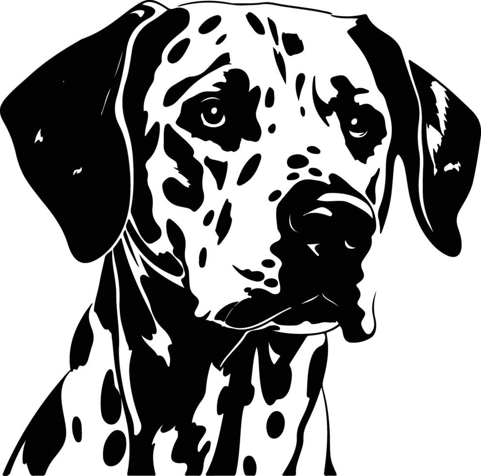 captivating Black silhouette of Dalmatian head vector