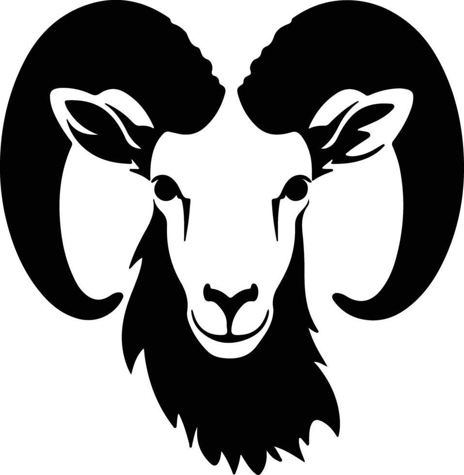 sweet Black silhouette of dall sheep head vector