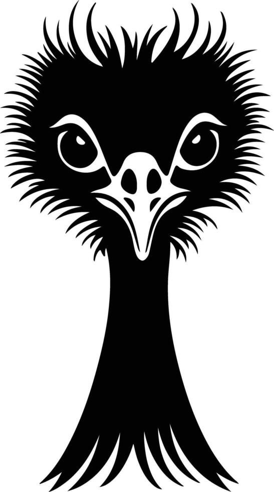 enchanting Black silhouette of common rhea head vector