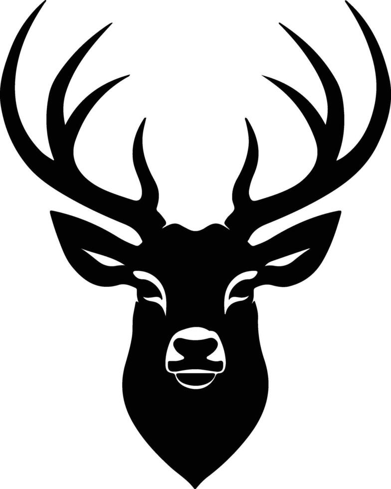 Black silhouette of deer head vector