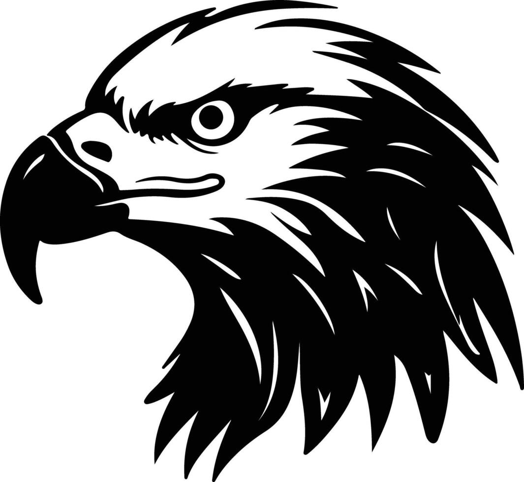 captivating Black silhouette of eagle head vector