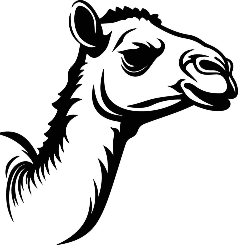heavenly Black silhouette of dromedary head vector
