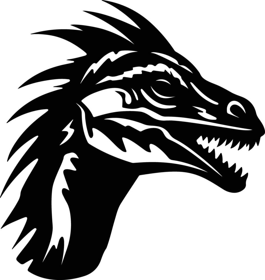 heartwarming Black silhouette of Dilophosaurus head vector