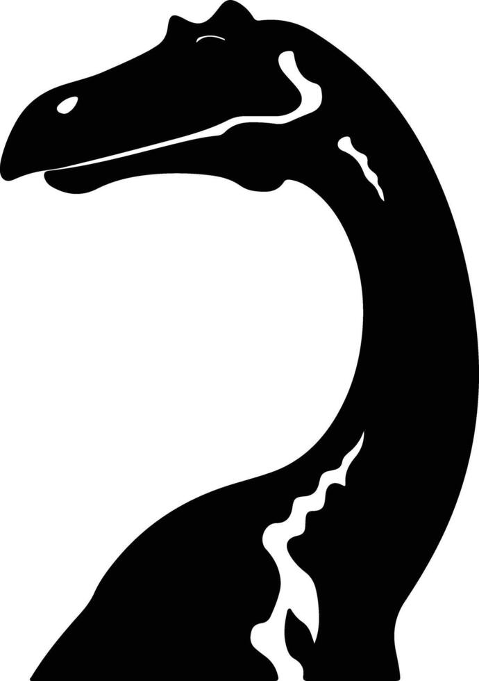 charming Black silhouette of Diplodocus head vector